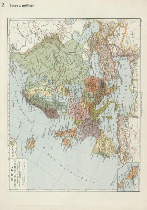 Eine Karte von Europa aus dem 19. Jahrhundert, die politische Grenzen mit Text oben und unten zeigt.