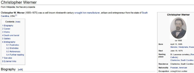 Ein Bild einer Person neben ihrer Biografie und zusätzlichem Text.