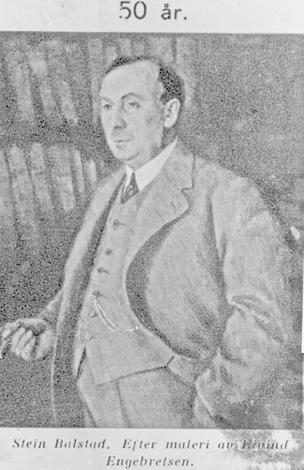 Ein Schwarz-Weiß-Foto eines Mannes in einem Anzug, identifiziert als Heinrich Balsstad, Gründer der deutschen Kommunistischen Partei, mit begleitendem Text.